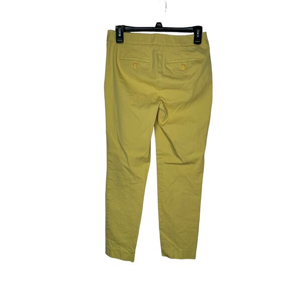 Talbots Women Pants Chatham Ankle Side Zip Stretch Back Pockets Yellow 2Petites - Picture 6 of 10